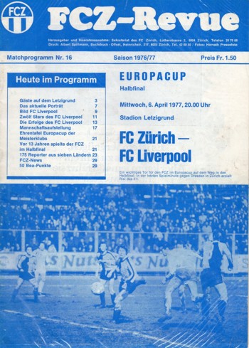 Match programme